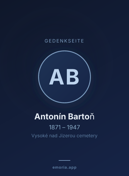 Gedenkportrait von Antonín Bartoň