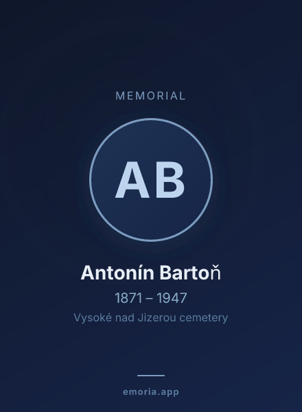Memorial portrait of Antonín Bartoň