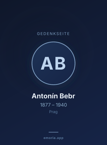 Gedenkportrait von Antonín Bebr