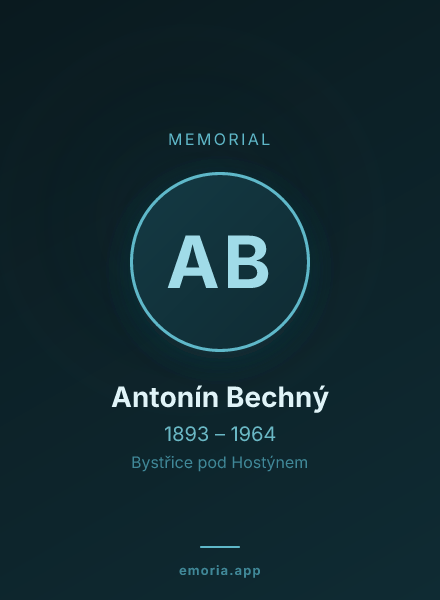 Memorial portrait of Antonín Bechný