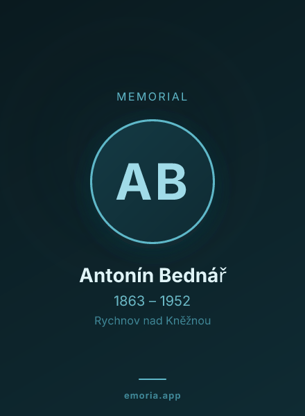 Memorial portrait of Antonín Bednář