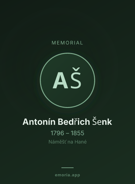 Memorial portrait of Antonín Bedřich Šenk