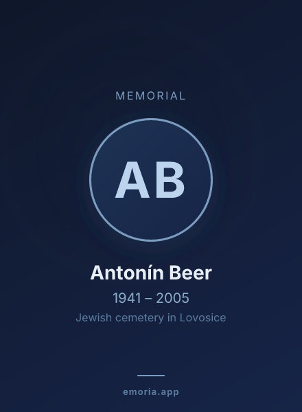 Memorial portrait of Antonín Beer