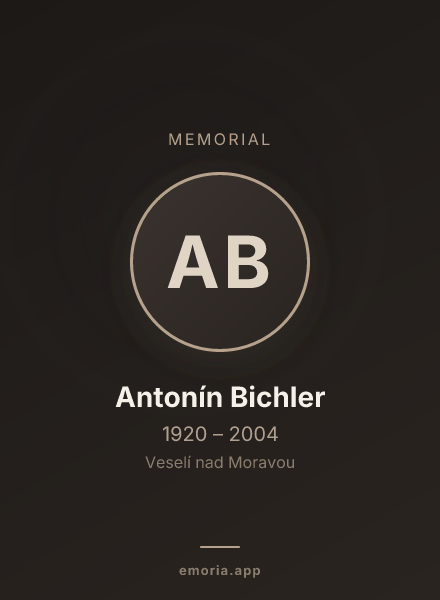 Memorial portrait of Antonín Bichler