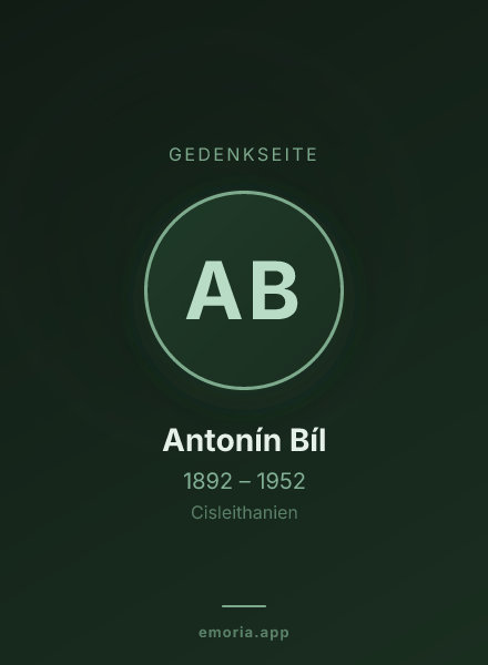 Gedenkportrait von Antonín Bíl