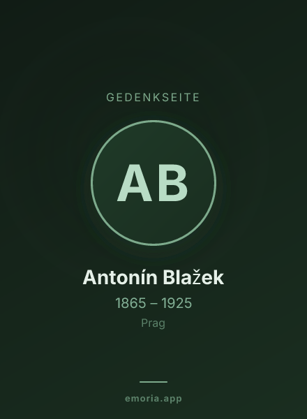 Gedenkportrait von Antonín Blažek