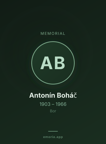 Memorial portrait of Antonín Boháč