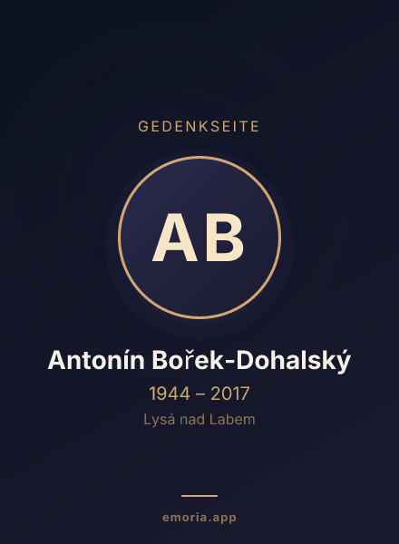 Gedenkportrait von Antonín Bořek-Dohalský