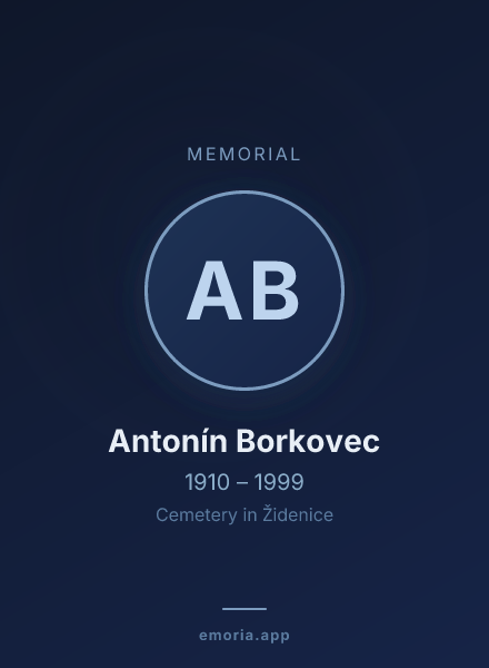 Memorial portrait of Antonín Borkovec