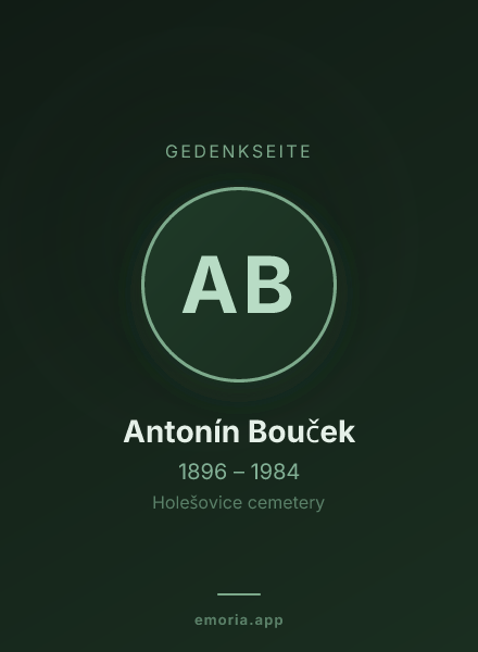 Gedenkportrait von Antonín Bouček