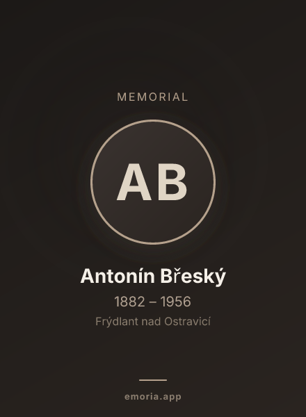 Memorial portrait of Antonín Břeský