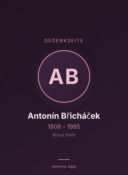 Gedenkportrait von Antonín Břicháček