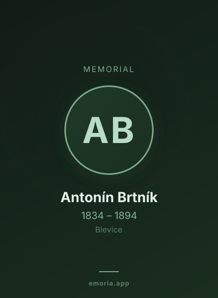 Memorial portrait of Antonín Brtník
