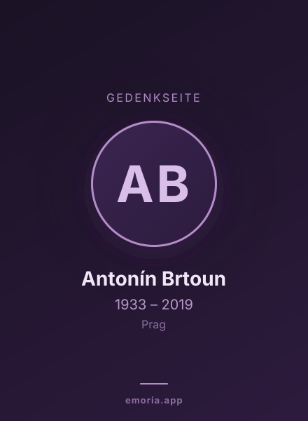 Gedenkportrait von Antonín Brtoun