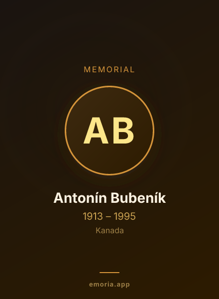 Memorial portrait of Antonín Bubeník