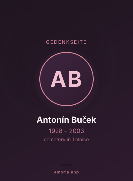 Gedenkportrait von Antonín Buček