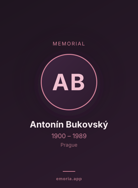 Memorial portrait of Antonín Bukovský