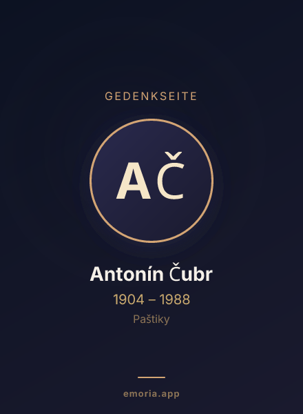 Gedenkportrait von Antonín Čubr