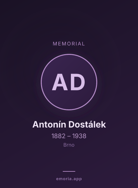 Memorial portrait of Antonín Dostálek