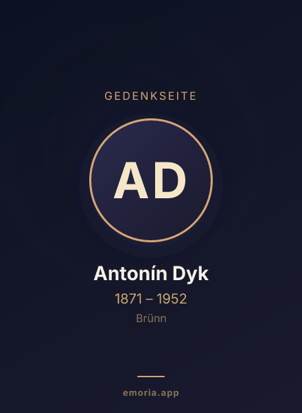 Gedenkportrait von Antonín Dyk