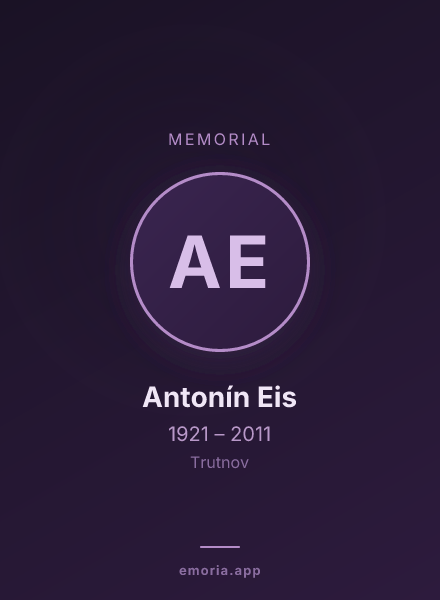 Memorial portrait of Antonín Eis