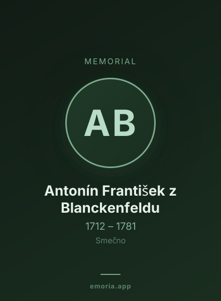 Memorial portrait of Antonín František z Blanckenfeldu