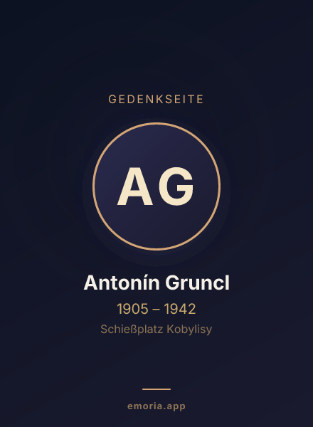 Gedenkportrait von Antonín Gruncl