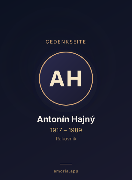 Gedenkportrait von Antonín Hajný