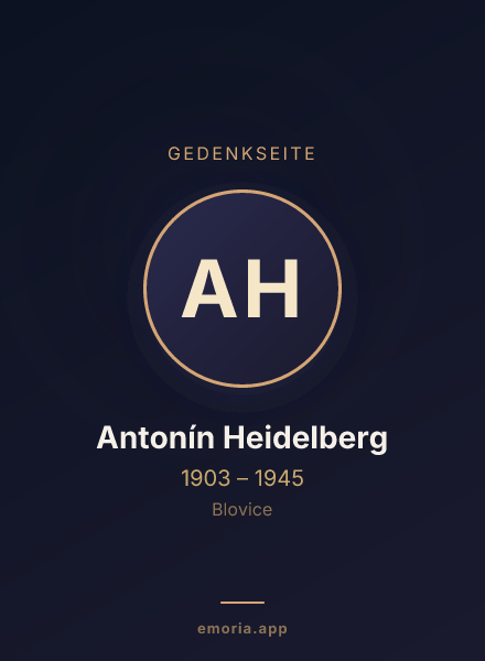 Gedenkportrait von Antonín Heidelberg