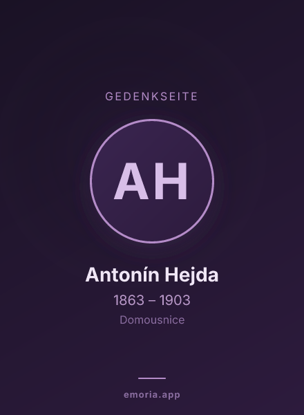 Gedenkportrait von Antonín Hejda