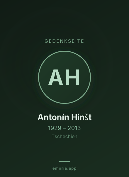 Gedenkportrait von Antonín Hinšt