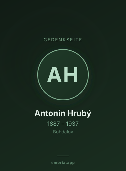 Gedenkportrait von Antonín Hrubý