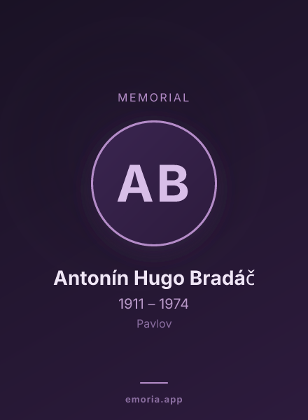 Memorial portrait of Antonín Hugo Bradáč