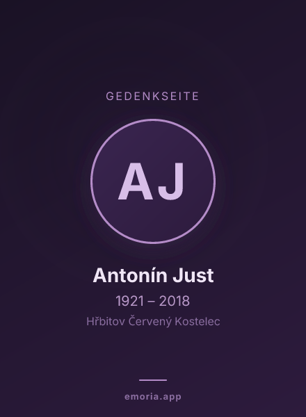 Gedenkportrait von Antonín Just