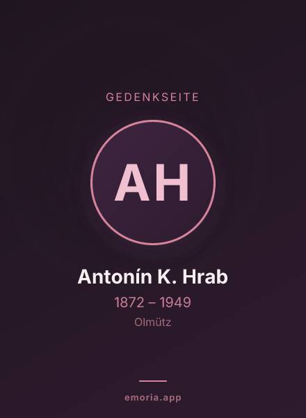 Gedenkportrait von Antonín K. Hrab
