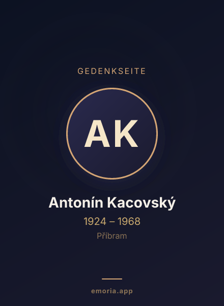 Gedenkportrait von Antonín Kacovský