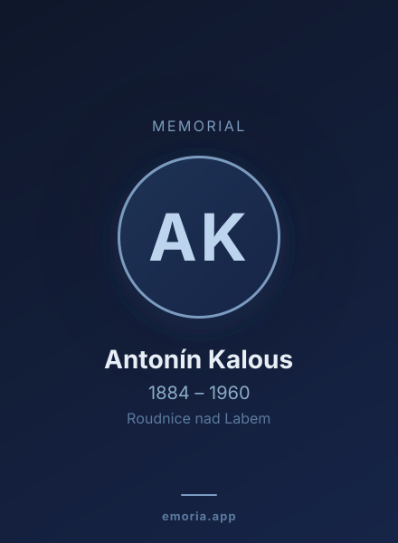 Memorial portrait of Antonín Kalous