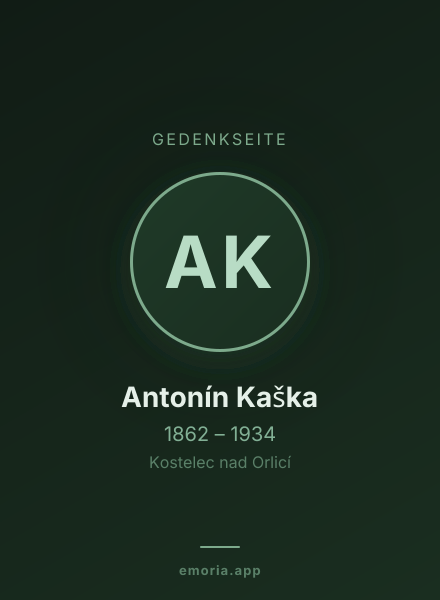 Gedenkportrait von Antonín Kaška