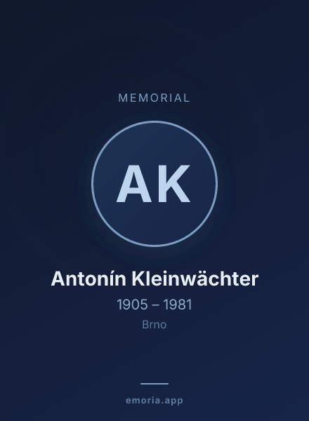 Memorial portrait of Antonín Kleinwächter