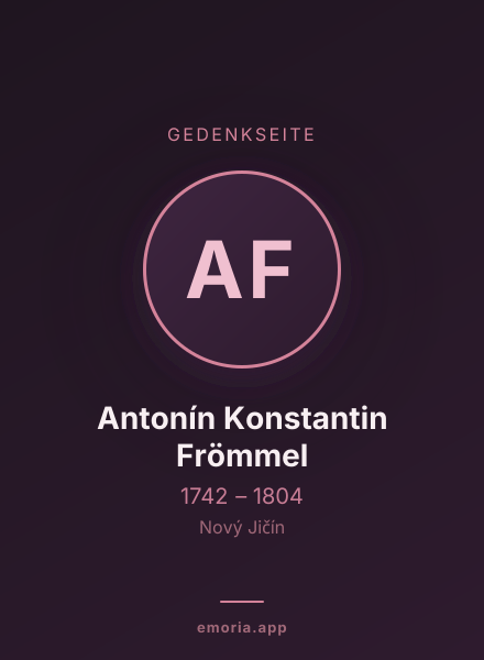 Gedenkportrait von Antonín Konstantin Frömmel
