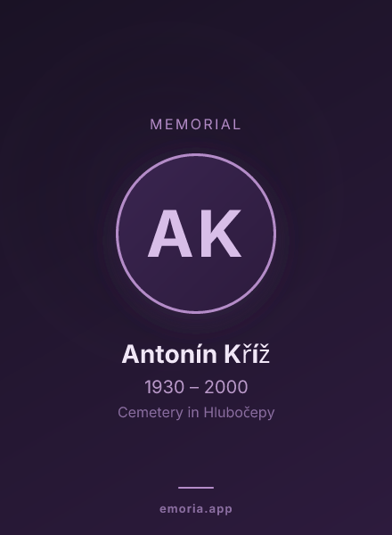 Memorial portrait of Antonín Kříž
