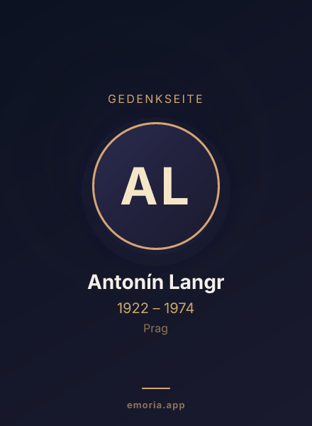 Gedenkportrait von Antonín Langr