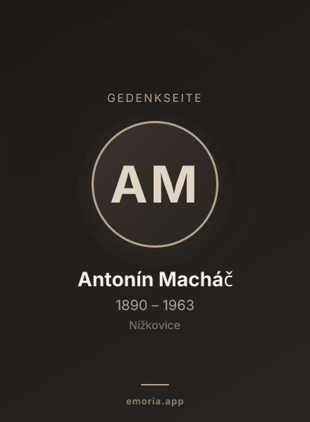 Gedenkportrait von Antonín Macháč