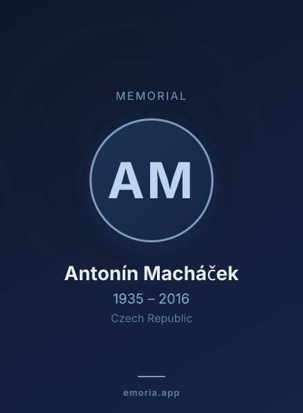 Memorial portrait of Antonín Macháček