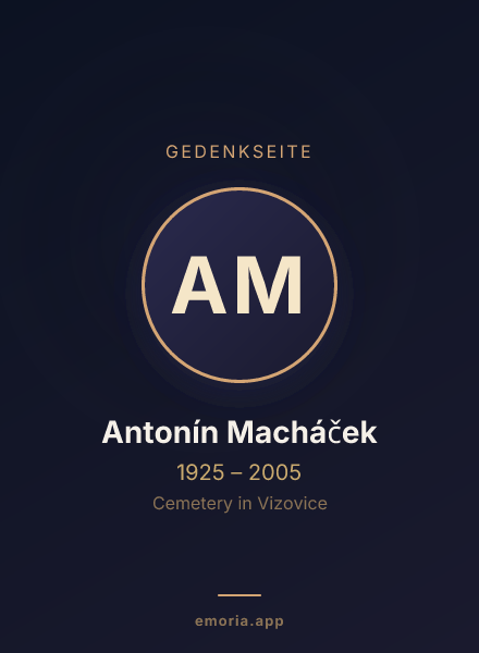 Gedenkportrait von Antonín Macháček