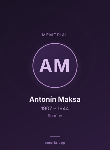 Memorial portrait of Antonín Maksa