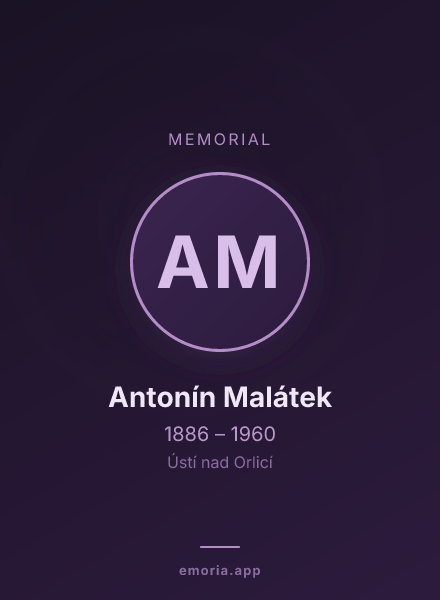 Memorial portrait of Antonín Malátek