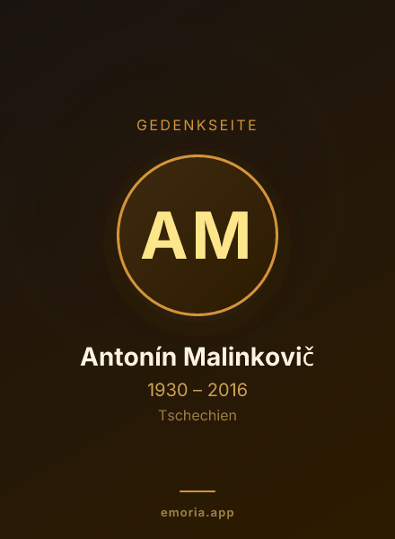 Gedenkportrait von Antonín Malinkovič
