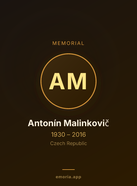 Memorial portrait of Antonín Malinkovič