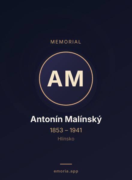 Memorial portrait of Antonín Malínský
